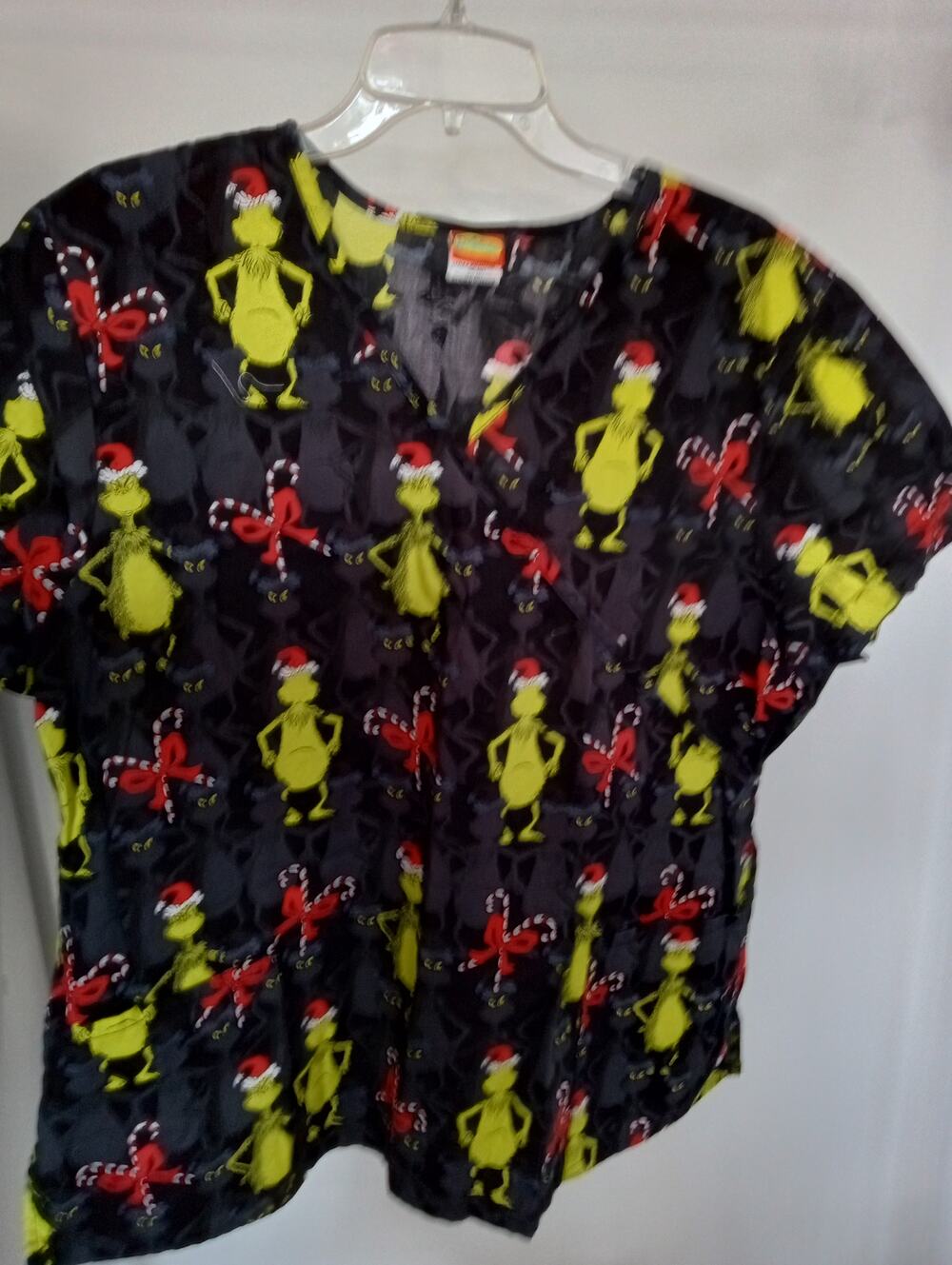 GRINCH Dr Suess Scrub Top Medical Smock Sz 2XL